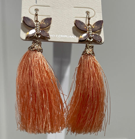 Peach Tassel Earring