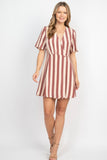 MAUVE STRIPES DRESS