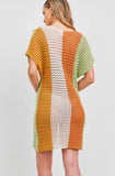 CROCHET EYELET KNIT DRESS