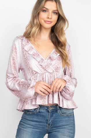 MAUVE ANIMAL PRINT TOP