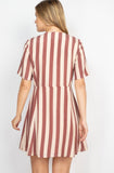 MAUVE STRIPES DRESS
