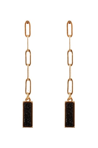 Black Stone Earring