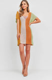 CROCHET EYELET KNIT DRESS