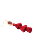 Burgundy Tassel Earrings