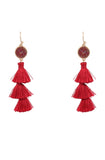 Burgundy Tassel Earrings