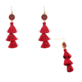 Burgundy Tassel Earrings