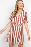 MAUVE STRIPES DRESS